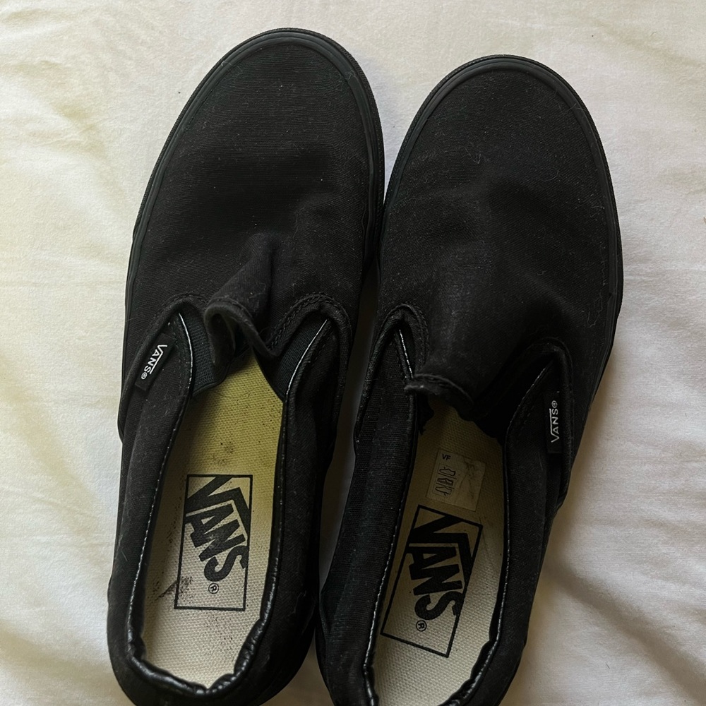 Vans Men's Black Canvas Slip-On Shoes